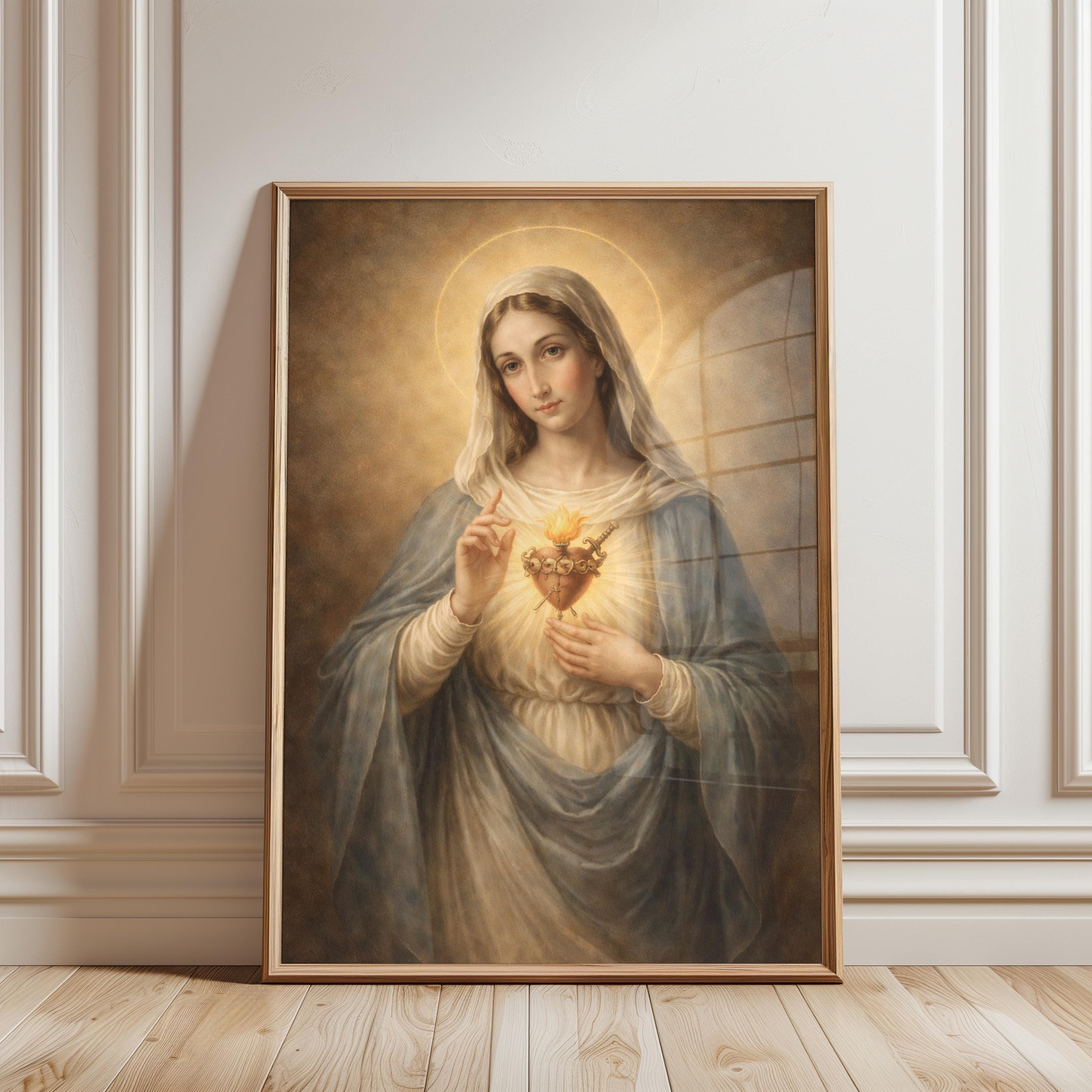 Immaculate Heart of Mary Catholic Wall Art | Christian Religious Print ...