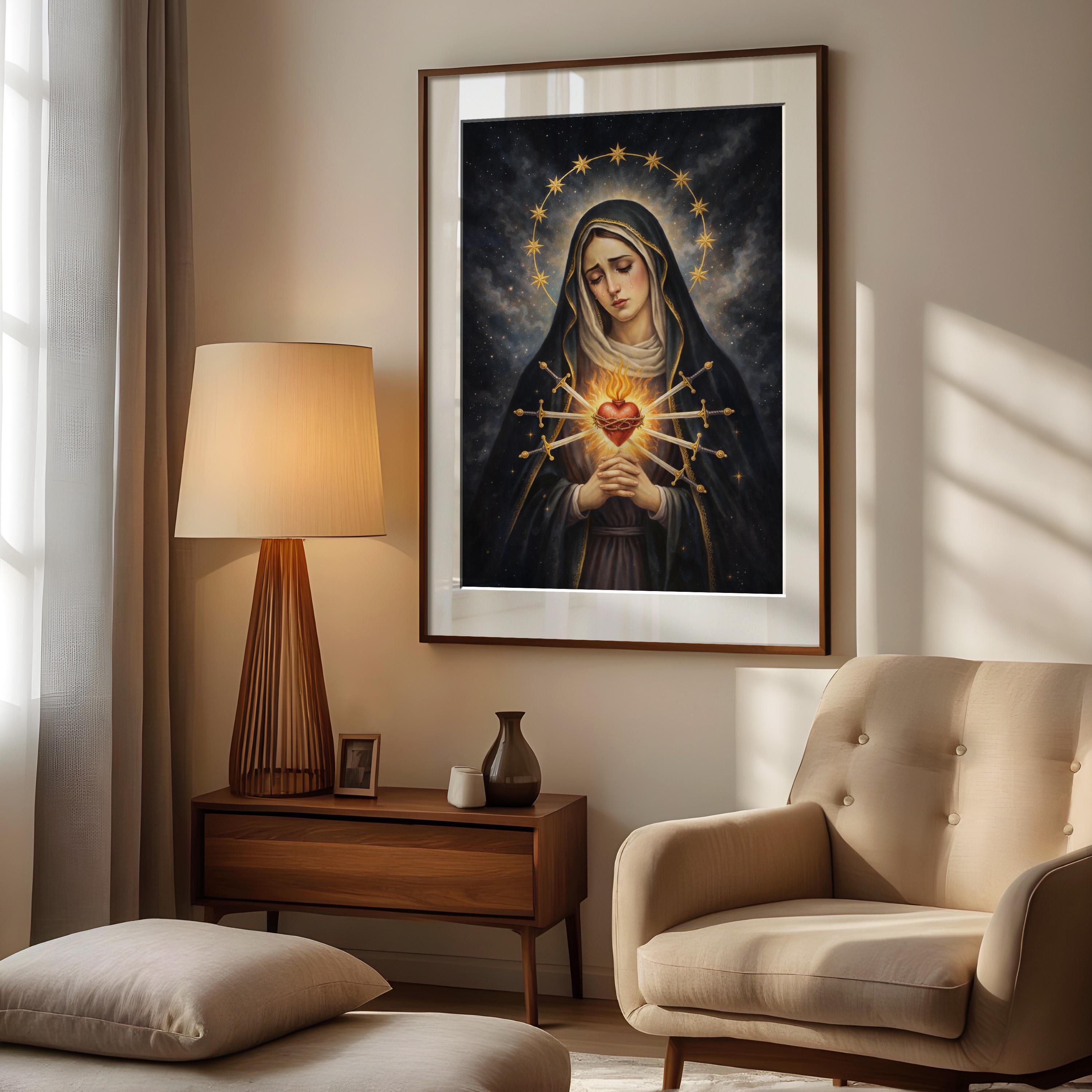 Our Lady of Sorrows Catholic Wall Art | Christian Religious (digital ...