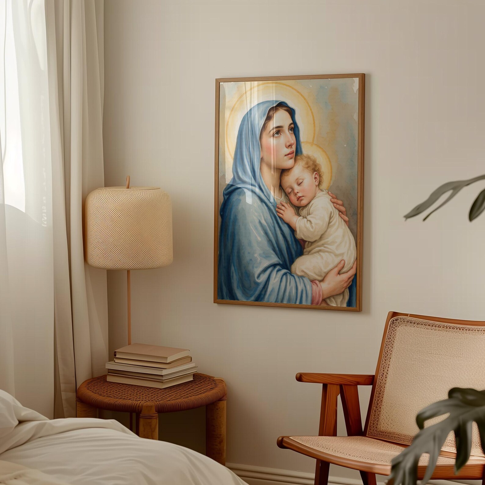 Madonna and Child Wall Art Printable, Virgin Mary With Baby Jesus ...