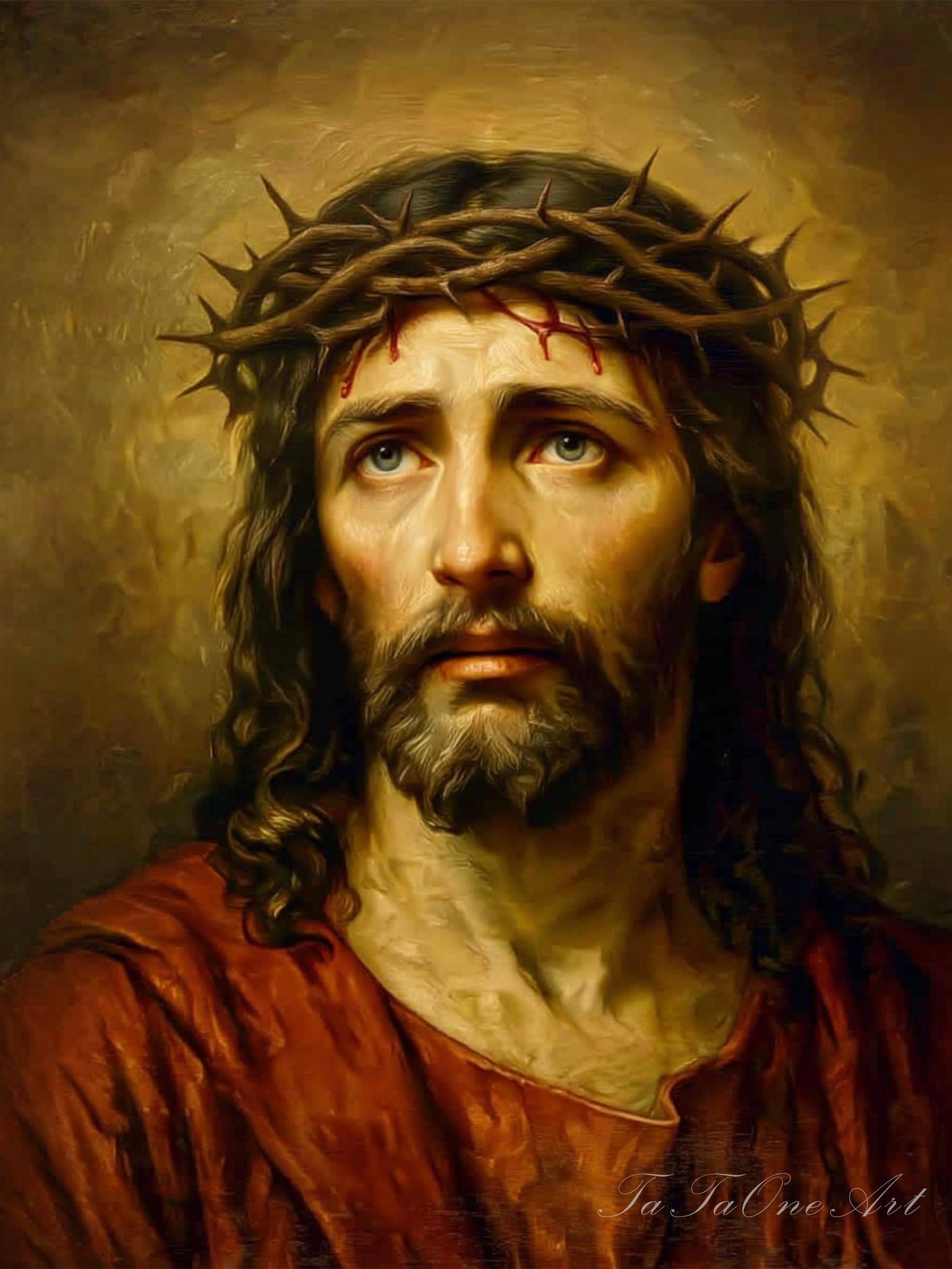 Jesus Christ Portrait Art Print, Christian Home Decor (digital Download ...