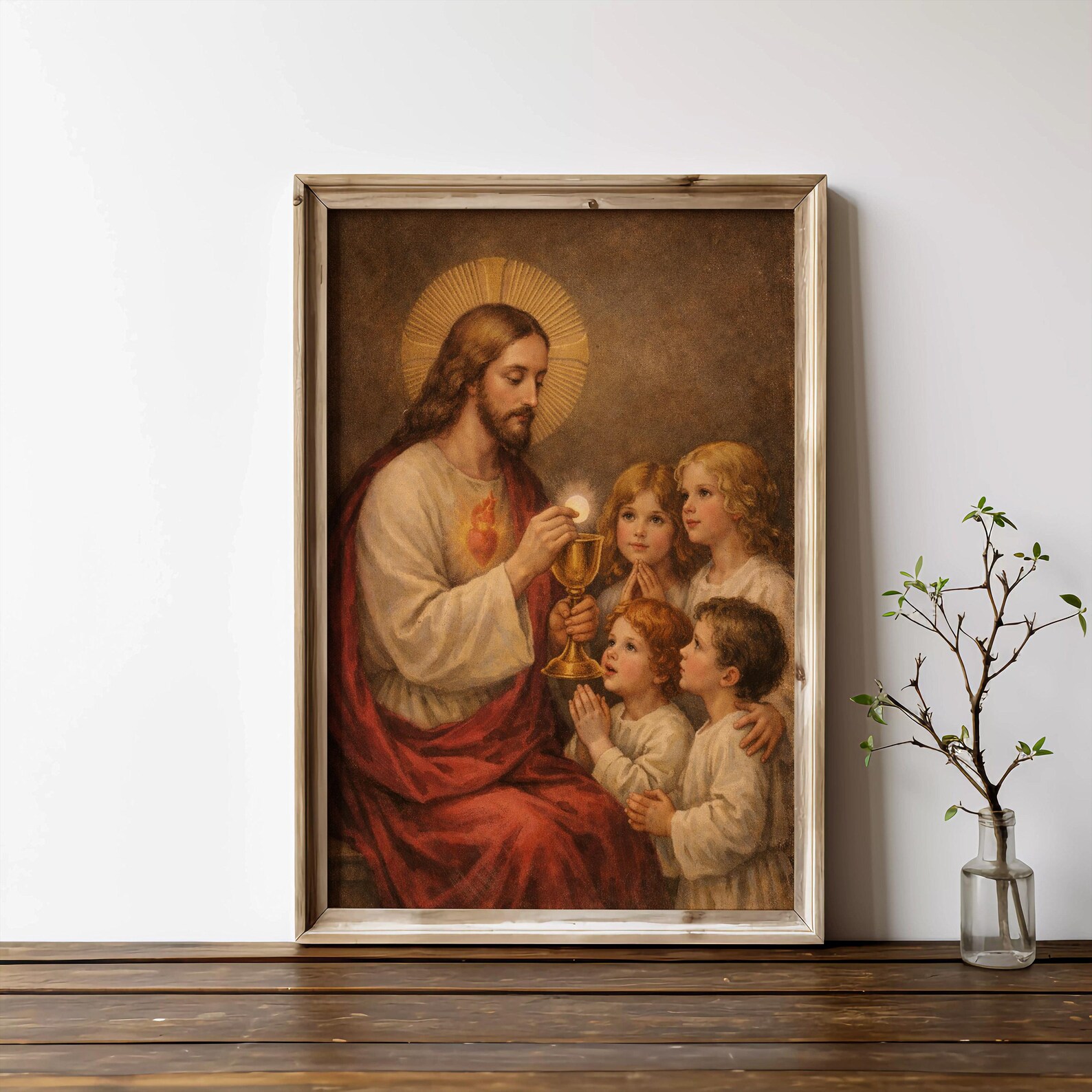 Jesus Giving Communion Art Print | Catholic Religious Wall Art ...