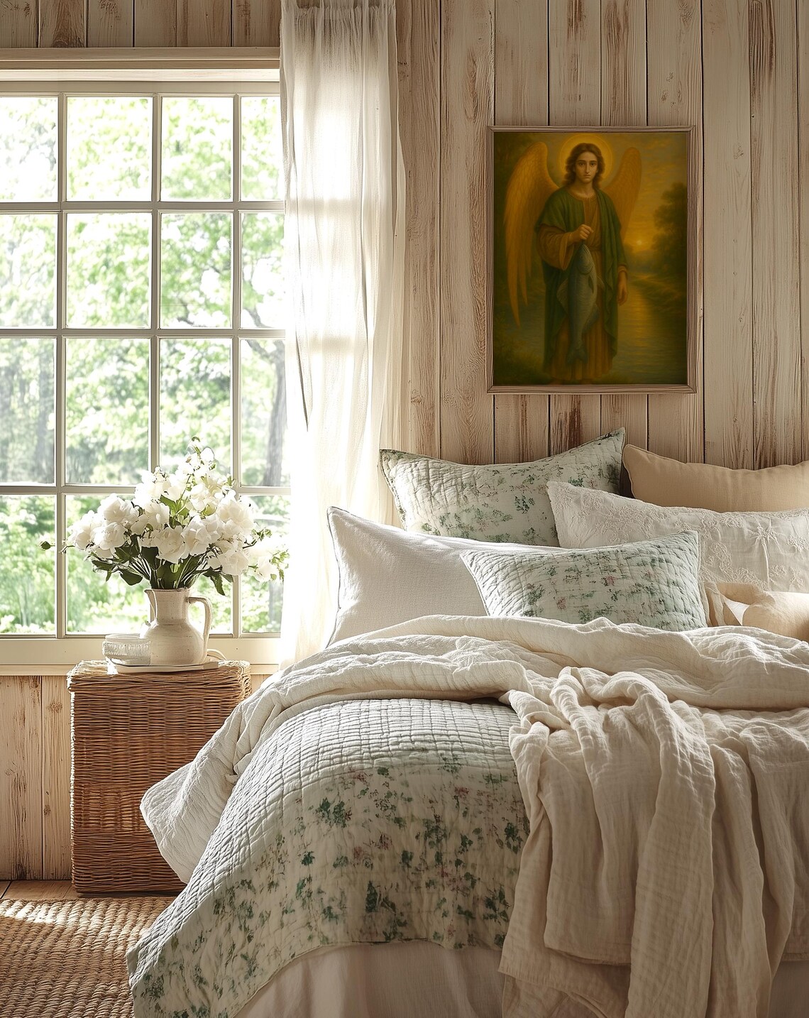 Archangel Raphael With the Healing Fish: Religious Art Catholic Decor ...