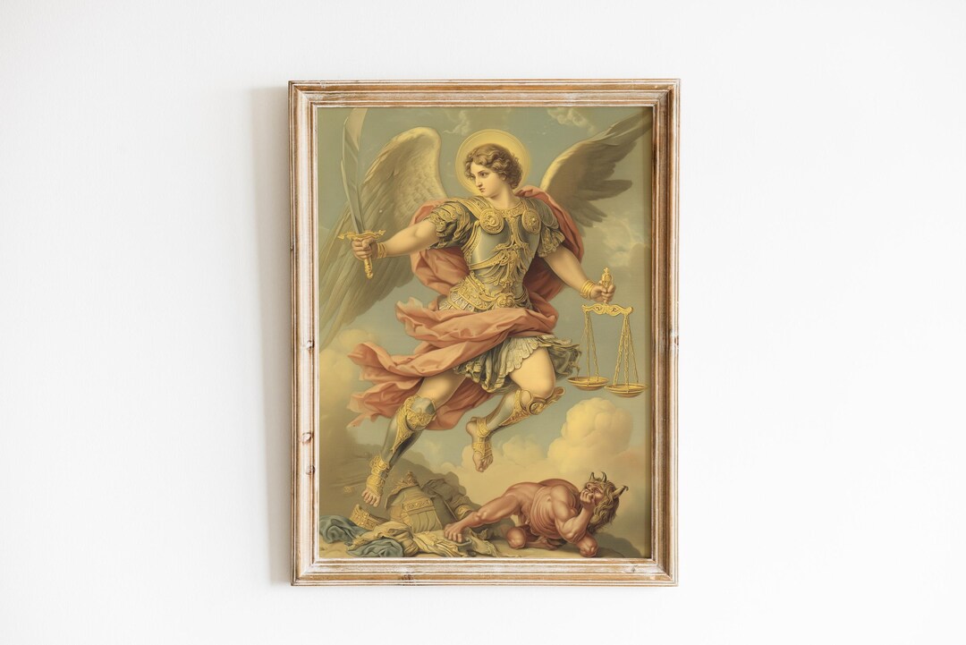Archangel Michael Wall Art: Saint Michael Home Decor Print (digital ...
