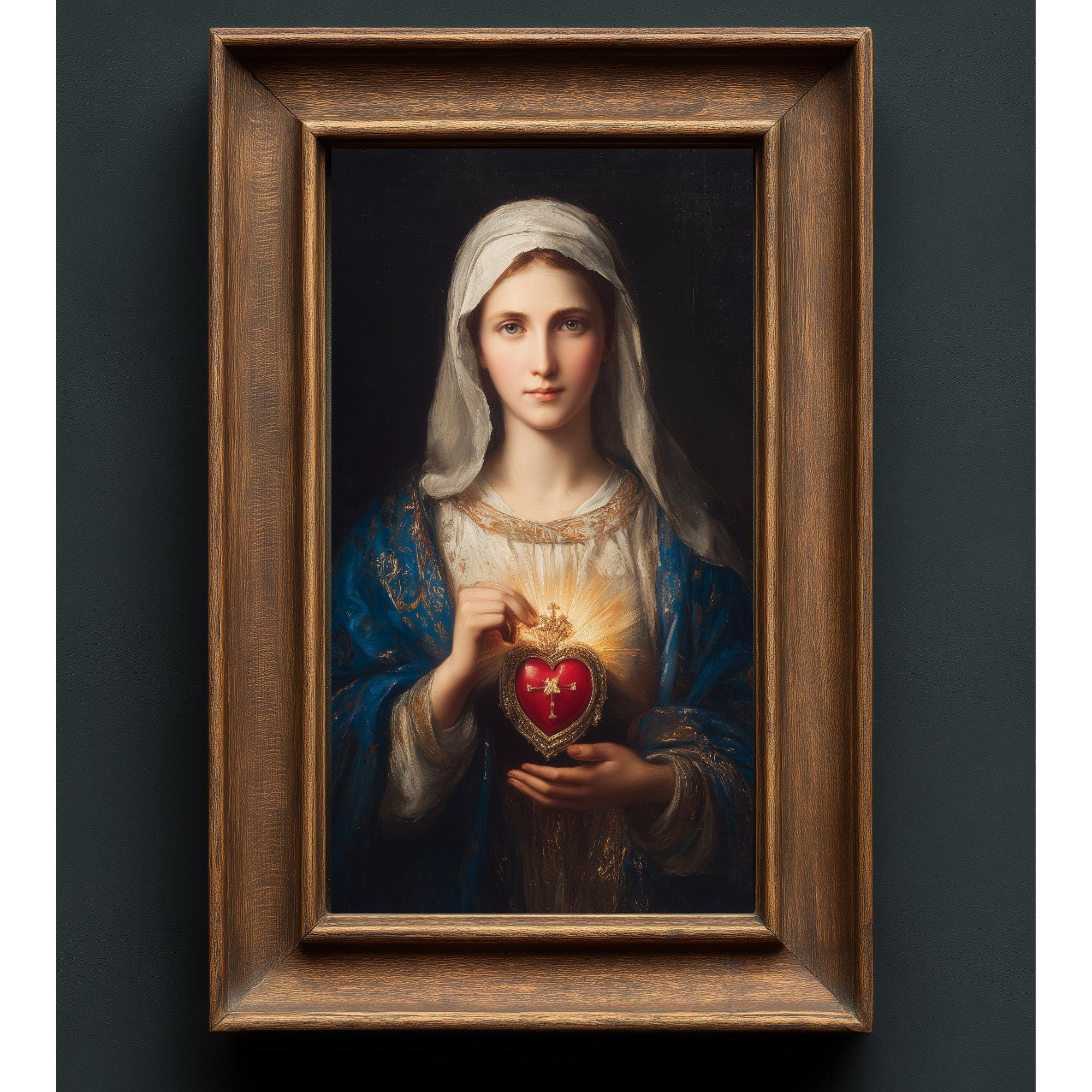 Immaculate Heart of Mary, The Sacred Heart of Mary, Holy Mary Digital Art, DIGITAL DOWNLOAD #75