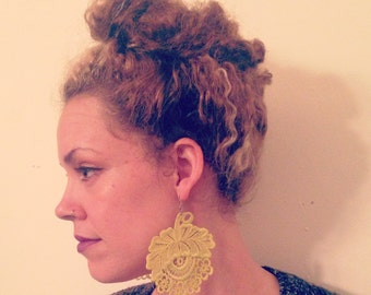 Hand Dyed Lace Earrings