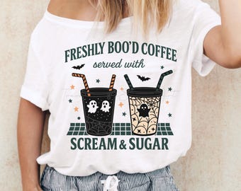 Halloween Coffee PNG: Spooky Iced Coffee Clipart (Digital Download)