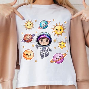 Astronauta Png, Dibujos Animados Del Espacio Png, Diseño De Sublimación, Diseño De Camiseta, Adorable Planeta Clipart, Decoración Kawaii Del Espacio Exterior, Descarga Instantánea