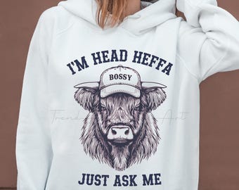 Head Heffa Highland Cow PNG | Bossy Cow Quote Clipart (Digital Download)