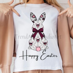 Lace Easter Bunny PNG: Floral Rabbit Clipart (Digital Download)