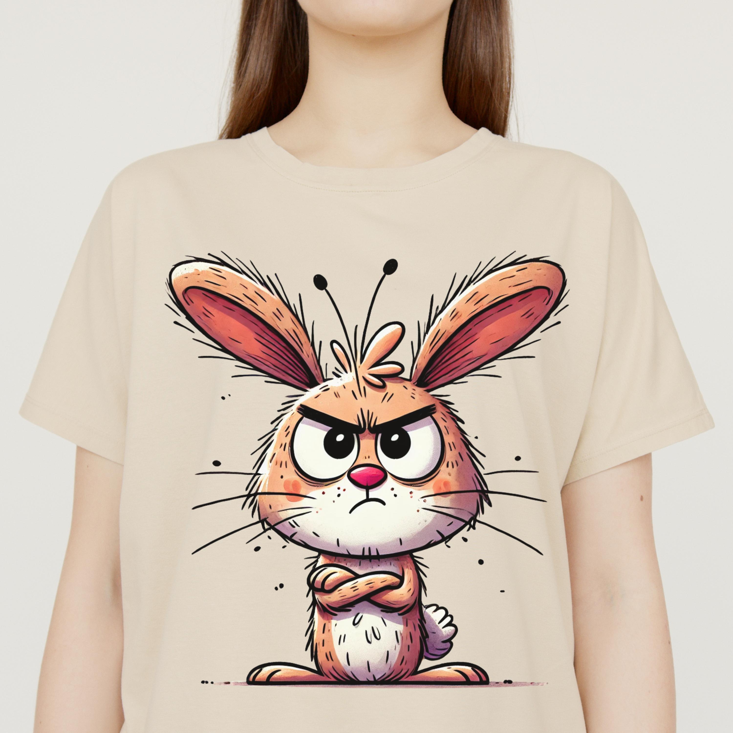 Grumpy Bunny With Roses Grumpy Bunny Art: Funny Angry Rabbit Illustration (digital Download) - Etsy