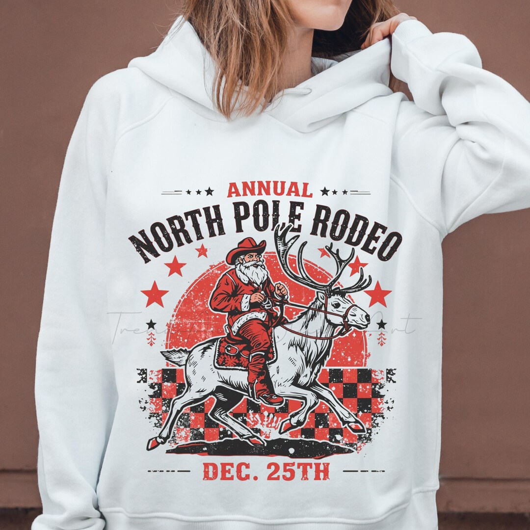 Vintage Cowboy Santa PNG | North Pole Rodeo Christmas Clipart (digital ...