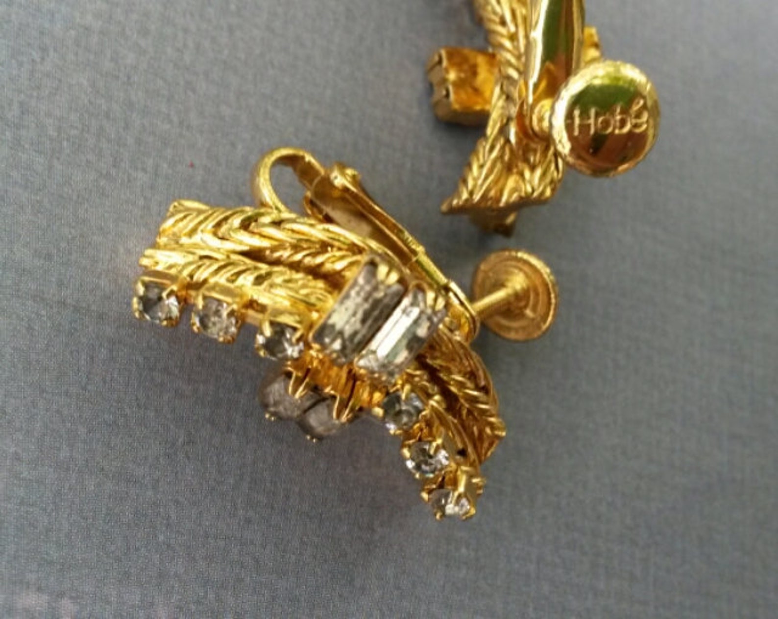 Vintage Hobe Earrings Signed Hobe Earrings Gold Etsy
