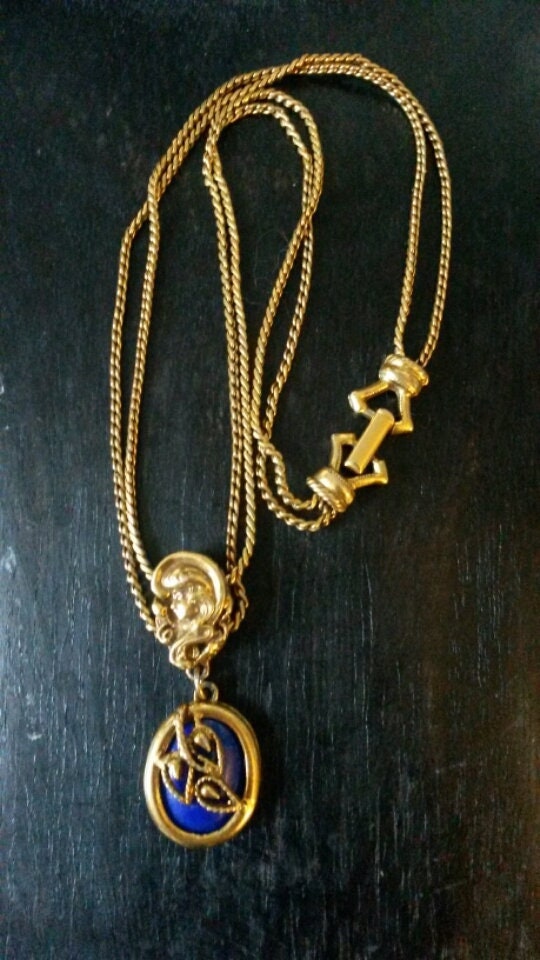 Collier Vintage Goldette Or Et Topaze Cabochon - Signé - Années 1835 - Occasion