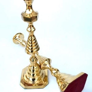 Vintage Pair of Tall Brass Candlesticks