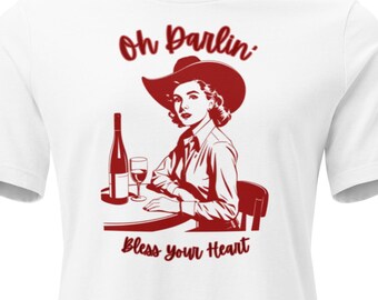 Camiseta "Bendice tu corazón": camiseta de algodón suave con frase sureña