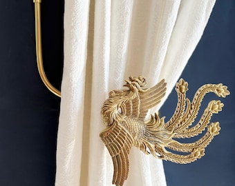 Phoenix Vorhang Raffhalter, Vorhanghaken aus Messing, Vorhanghalter, Goldhaken