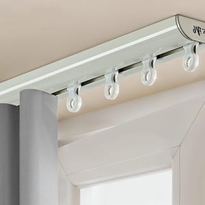 Overhead curtain rod, alloy track pole, metal pole, living room decoration, optional curtain track length.