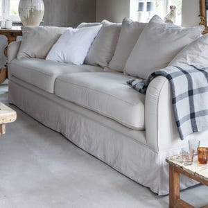 White Cotton Linen Sofa Covers,  Home Decor, Custom Sofa Covers,Custom Sizes.