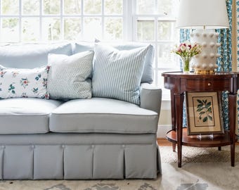 Blue sofa seat cover, brand new handmade, customized cover, washable cover, multi-color options