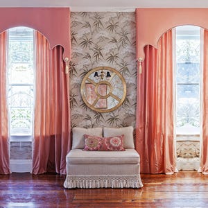 Tope de cortina rosa con ribete, tope de cortina personalizado, tope de cortina dimensional.