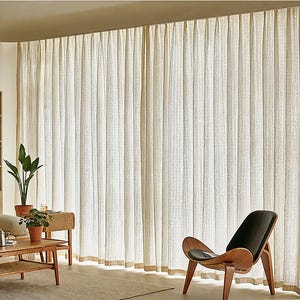 Cotton Check Stripe Curtains, Blackout Custom Curtains, Living Room Decor.