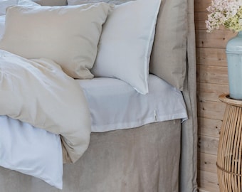 Solid color linen bed covers, queen size bed covers, handmade bed covers, fine bed covers, home bed covers