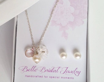 Freshwater Pearl Jewelry Gift Set, Sterling Silver, First Communion