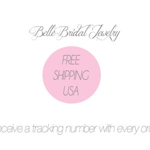 May include: A pink circle with the text "FREE SHIPPING USA" in gray text. Below the circle is the text "Receive a tracking number with every order".