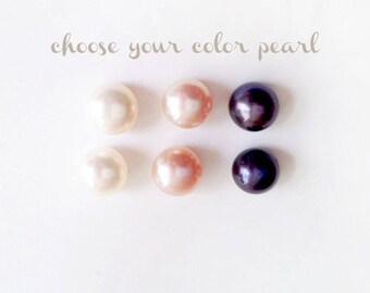 pearl studs earrings, gold stud pearls, Bridesmaids thank you gift, freshwater pearl earrings, cultured pearl studs, be my bridesmaid gift