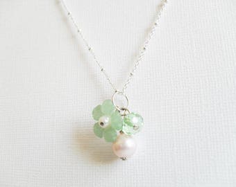 First communion necklace, happy birthday gift, flower girl jewelry, children pearl necklace, girl birthday gift, 925 sterling silver