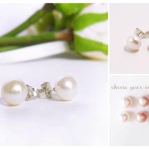 Pearl stud earrings gifts for graduation. Include a gift note with your box.