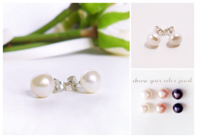 Pearl stud earrings gifts for graduation. Include a gift note with your box.