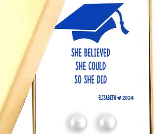 Personalized graduation gift for her, College Graduation Gift, high school grad gifts, cultured pearl jewelry earrings