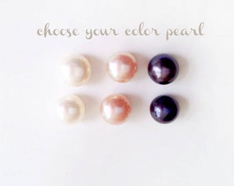 Pearl earrings, pink pearl earrings, bridesmaids gifts, bridal shower gifts, pink weddings, personalized bridesmaid gift,