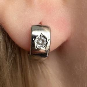 Sterling Silver Star Hoop Earrings: Elegant Celestial Jewelry