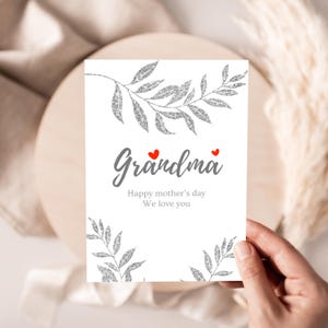 Tarjeta del Día de la Madre para la abuela de parte de su hija o hijo Tarjeta de felicitación digital para la abuela Regalo del Día de la Madre para la abuela Listo para imprimir