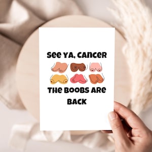See Ya, Cancer! Funny Breast Cancer Survivor Card, Digital Download, Ready to Print, Folded Greeting Card