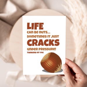 Funny & Rude Digital Linen Testicular Cancer And Get Well Soon Greetings Card For Recovery, Digital Printable Ready to Print Card