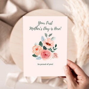 Cartão de felicitações para novas mães, presente sentimental para o primeiro dia das mães, cartão para o primeiro dia das mães para uma nova mãe de um amigo, marido, membro da família