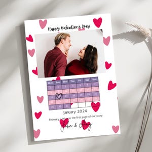 Aangepast Valentijnsdagcadeau Unieke foto en kalender voor koppels Leuk minimaal cadeau Last Minute Valentijnsdag 1 jaar Valentijnsdag
