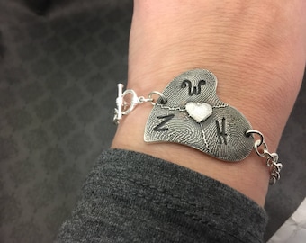 Handwriting & Fingerprint Jewelry - Signature Jewelry - Bracelet -Signature Bracelet - Fingerprint Bracelet -Thumbprint Jewelry -Actual Hand