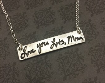 Handwriting Necklace - Bar Necklace - custom Actual Handwriting Jewelry - Signature Jewelry - Say Anything Jewelry - Stephanie Wilde