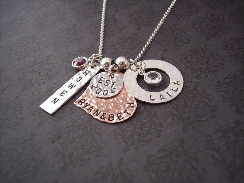 Hand Stamped Jewelry Custom Personalized Necklace FAMILY - Etsy