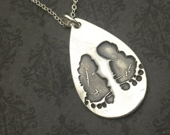 Baby Footprint Jewelry - Footprint Necklace - Footprint Jewelry - Actual Footprints - Gift for her - Gift for mom - Say Anything Jewelry