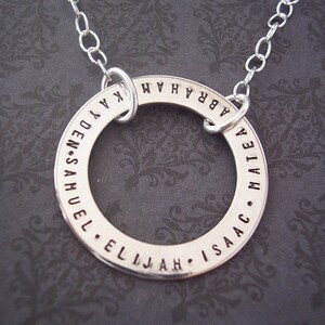 Hand Stamped Jewelry Hand Stamped Necklace-Custom Jewelry Washer Family necklace image 4