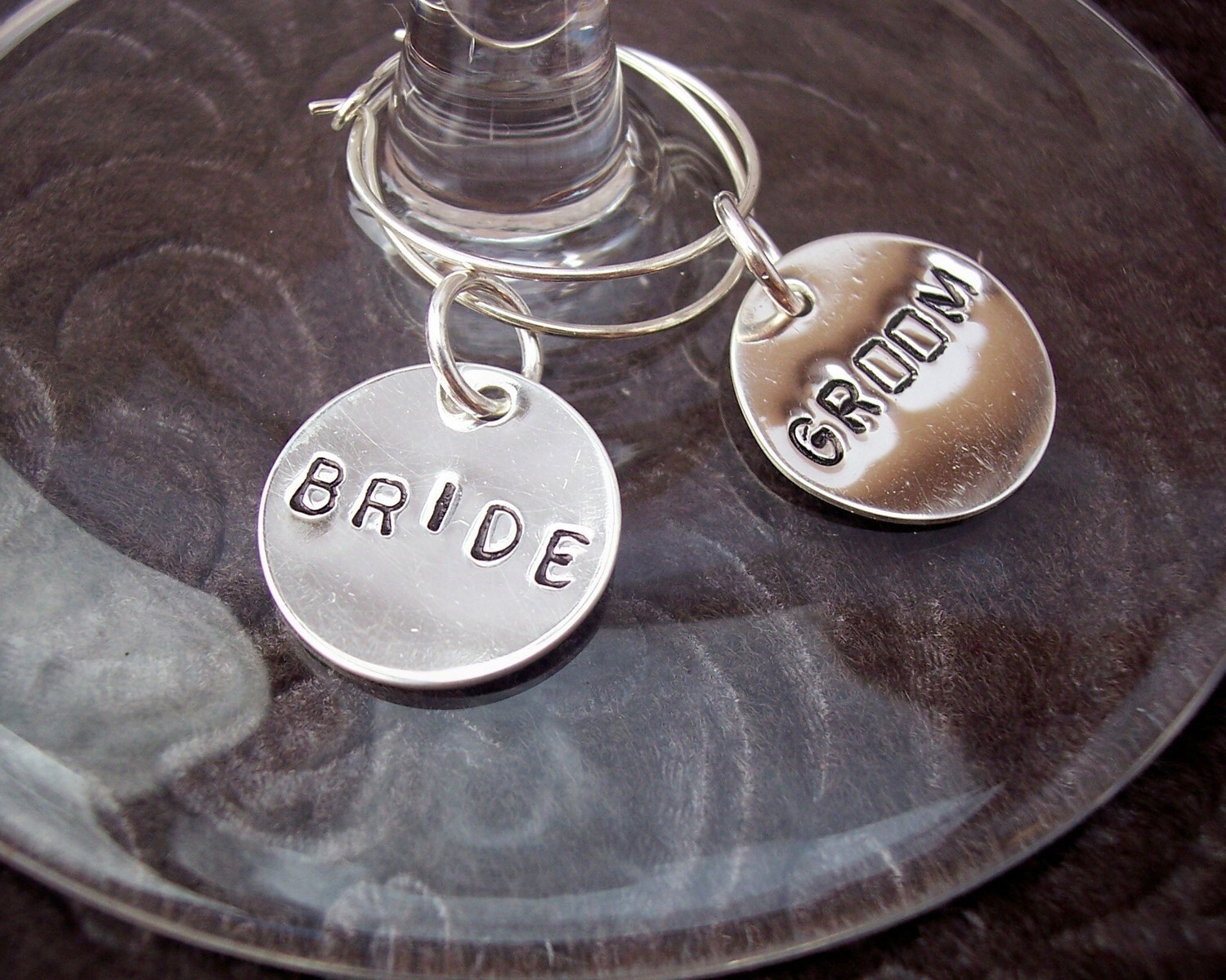 Custom WEDDING Wine Charms for the BRIDE and GROOM With Etsy