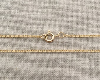 16" Gold Necklace, Gold Chain Necklace, Gold Necklaces for Women, 16 Inch Gold Cable Chain, 1.5mm Cable Chain, Gold Filled, 16 Inches