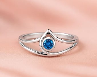 Anillo de cosplay de salvia, anillo de juego, joyería inspirada en anime, joyería de cosplay, anillo de anime, anillo de jugador de Jett, anillo de cosplay con piedra azul de diciembre
