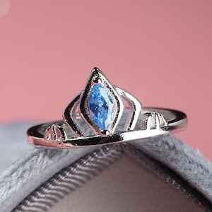 Snow Queen Crown Ring | Princess Tiara Headpiece | Unique Engagement Jewelry & Cosplay Accessory