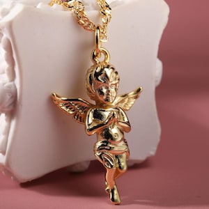 Angel Necklace , Baby Angel Necklace , Cherub Necklace , 18K Gold Plated Necklace , Cherubim Necklace